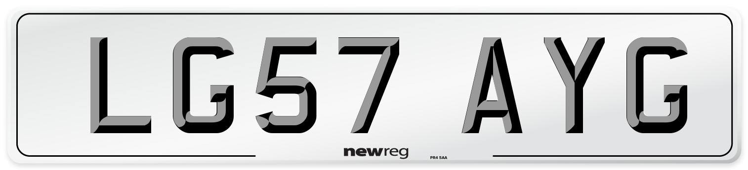 LG57 AYG Number Plate from New Reg